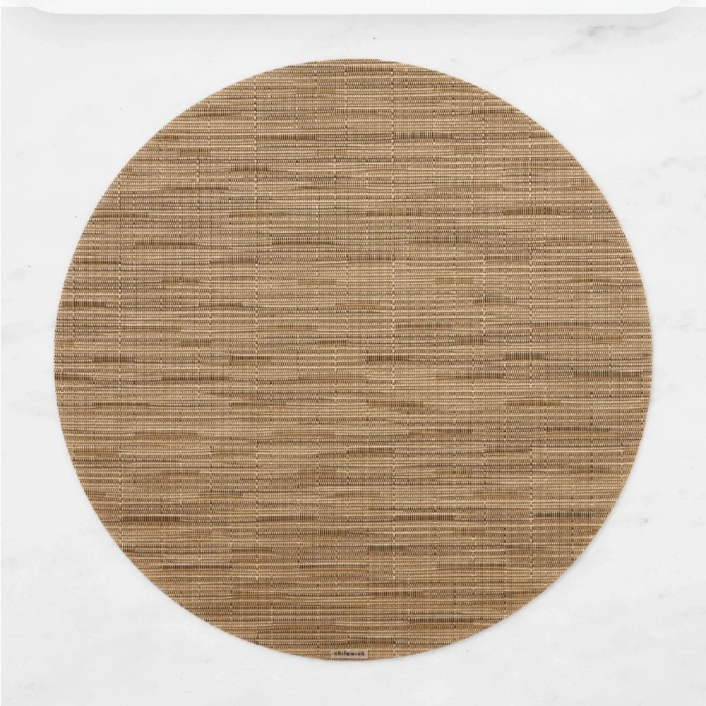 Chilewich Bamboo Round Camel Easy-Care Placemat, Set of 8